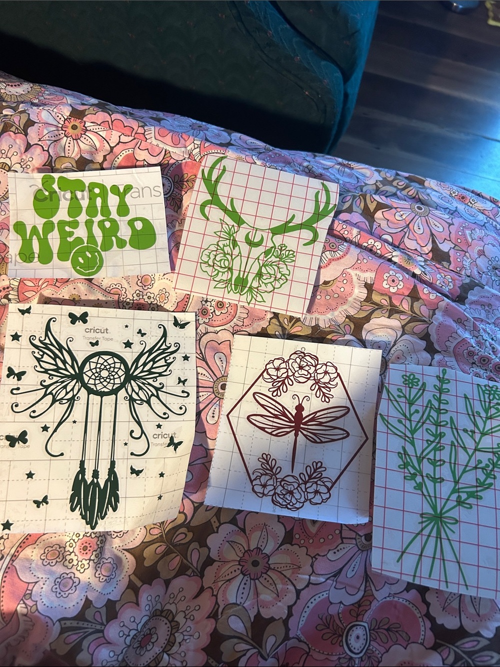 Boho Decal Bundle Greens & Burgundy